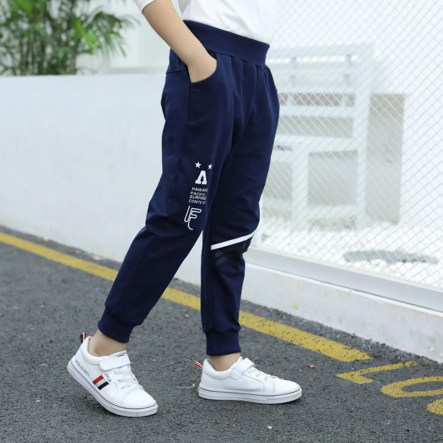 Детские Модные хлопковые брюки ярких цветов для отдыха маленьких мальчиков и