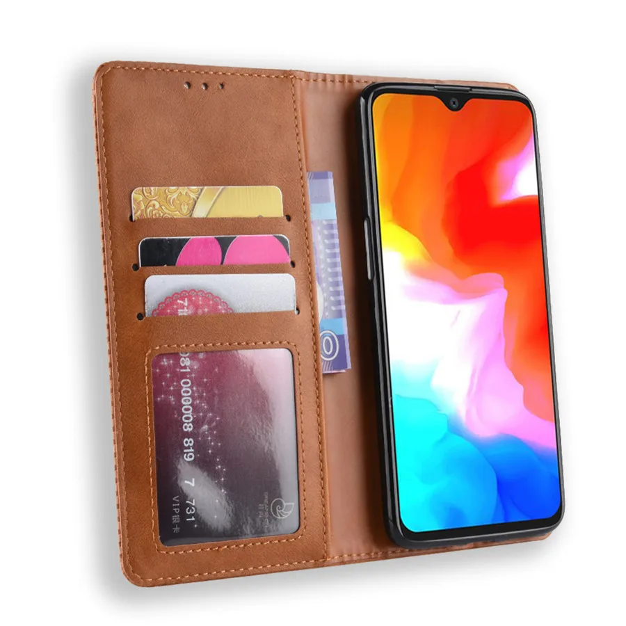 Роскошный кожаный флип чехол для Oneplus 6 t 5 3 7 Pro держатель карт кошелек магнитный