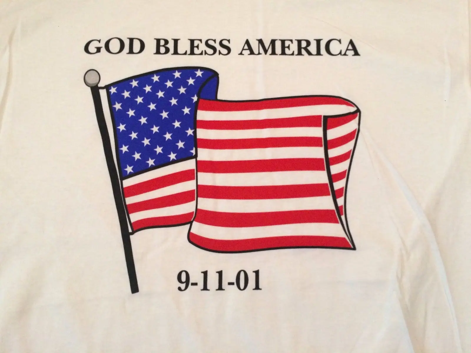Футболка с надписью GOD BLESS Америка размеры 9-11 размер XL новая белая 9-11-01 сентября 11