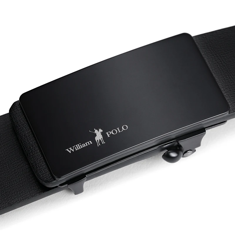 Пояс для мужчин WilliamPolo из натуральной кожи, автоматический, бизнес-стиль, ремни для мужчин, линия поясов из бычьей кожи, роскошный дизайн PL068-70P.