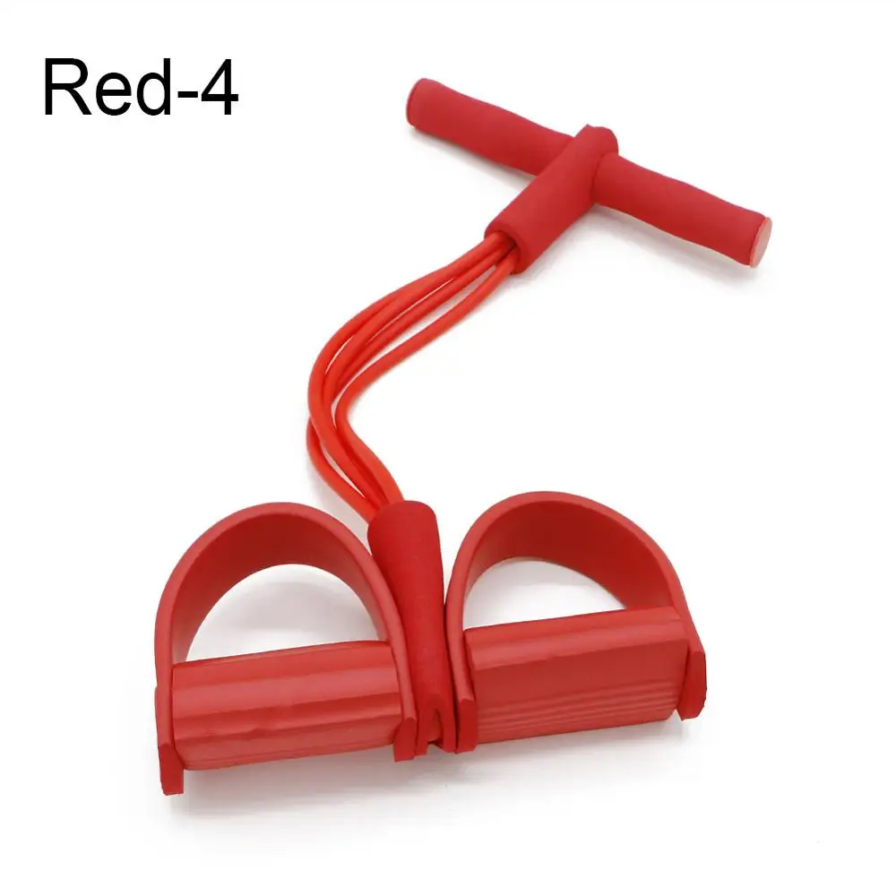 Red-4 Утягивающие веревки для ног, фитнес-Эспандеры, Педальный Тренажер, для женщин и мужчин, для занятий йогой, фитнесом, оборудование для мужчин, для бодибилдинга, похудения - Цвет: Red-4