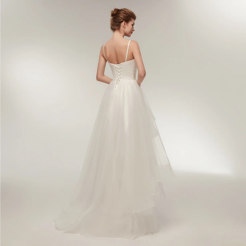 Новое поступление на тонких бретелях Короткое свадебное платье 2021 Robe de Mariage boda
