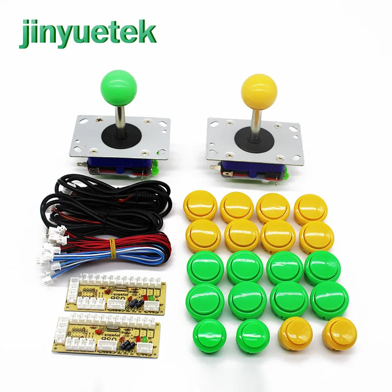 green arcade kit Аркадная машина sanwa шкаф консоль Кнопка бартоп 10 Кнопка 2 джойстика 2 линии передачи данных печатная плата для ПК ps4 ps3 телефон - Цвет: green arcade kit