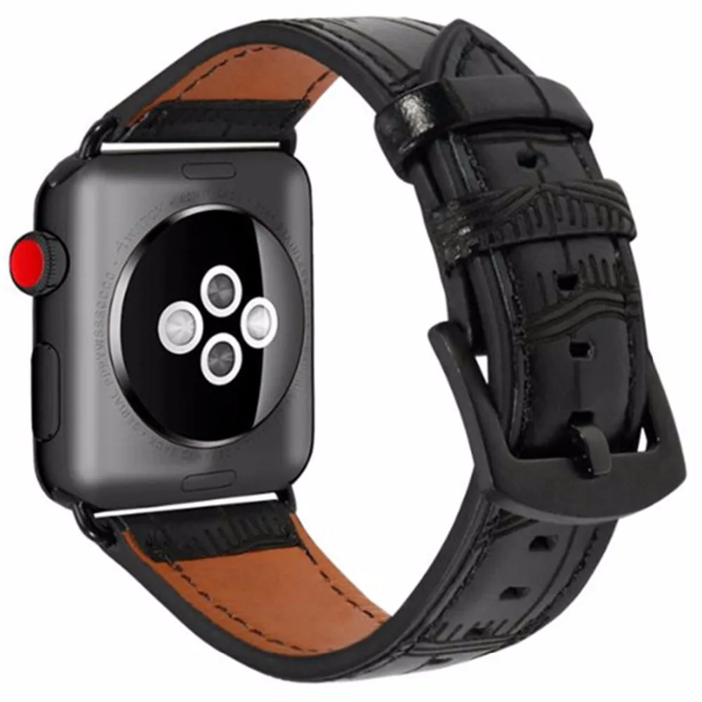 Кожаный ремешок OSRUI для Apple Watch Series 4 band 44 мм 40 Iwatch 3 2 1 42 мм/38 бамбуковый браслет