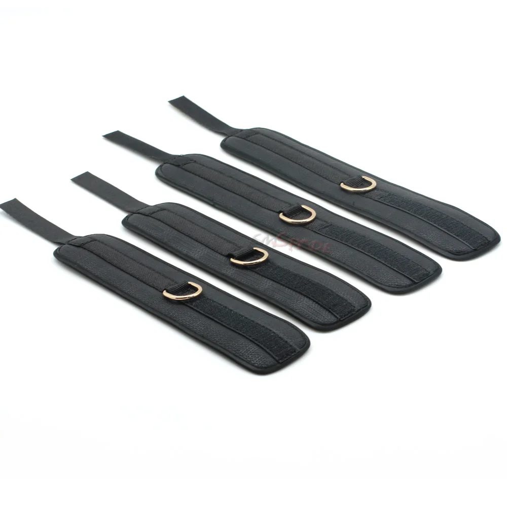 Smspade черная искусственная кожа фетиш бондаж набор наручников наручники манжеты