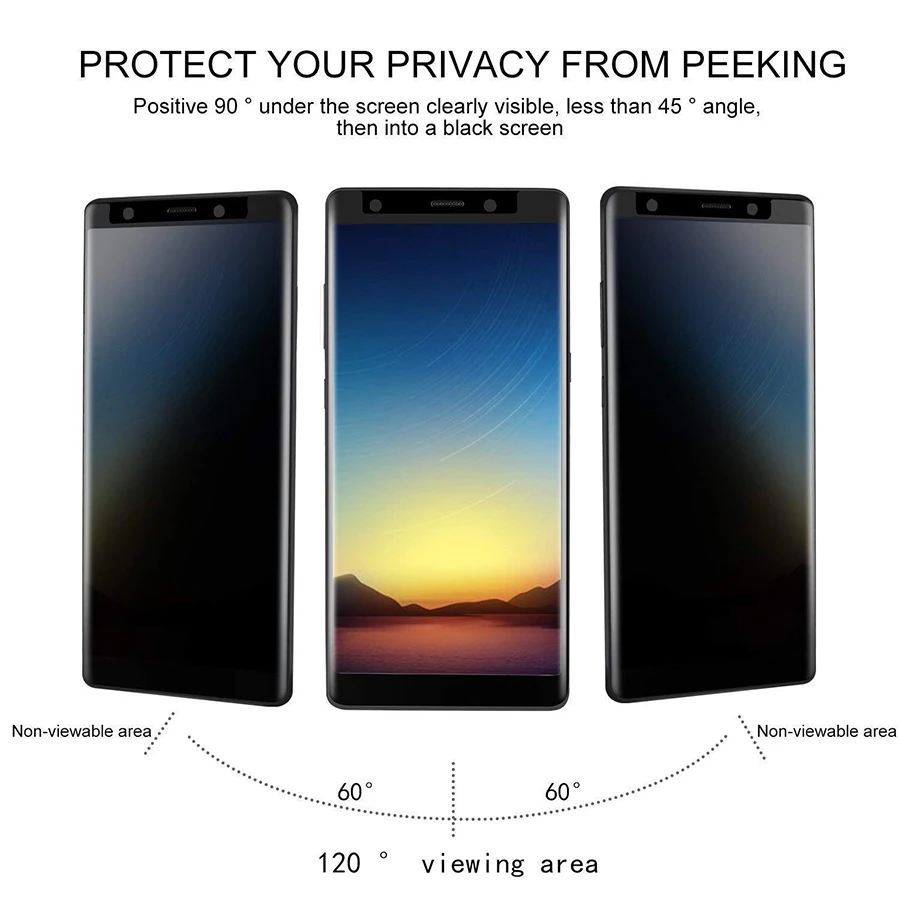 Антибликовое стекло для samsung Galaxy S8 S9 Plus Note 9 8 чехол Защита экрана против шпиона