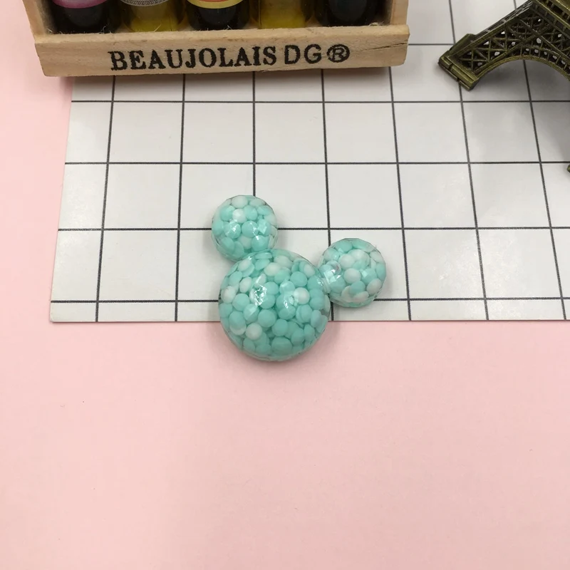 blue mickey Смола милые очаровательные сердца, кавайные звезды, Смола Flatback Кабошон для волос Лук центр, скрапбукинг, DIY - Цвет: blue mickey