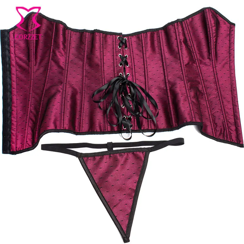 Корсет Викторианский Атласный в горошек с сетчатым верхним слоем корсеты и