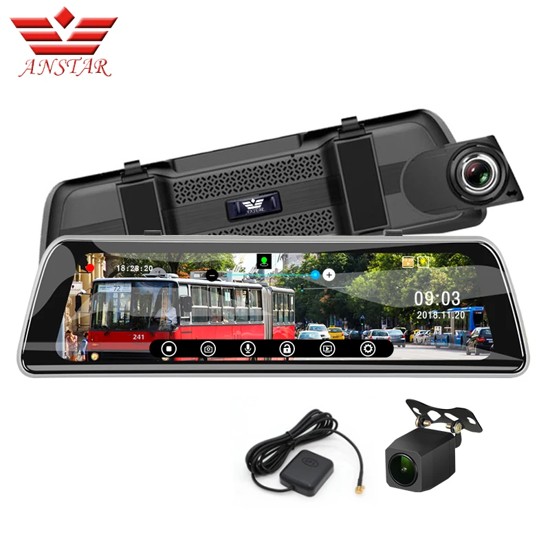 ANSTAR 9 35 ''DVR зеркало заднего вида GPS Автомобильный видеорегистратор WDR 1080p