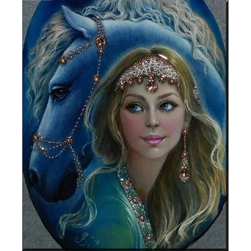 

5D diy diamond painting Beauty and horse full square diamond embroidery full mosaic cross stitch needleworks H745