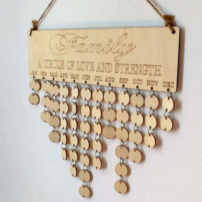 Hot Selling 2018 Wood Home Decor Reminder Board Sign Special Dates Calendar | Дом и сад