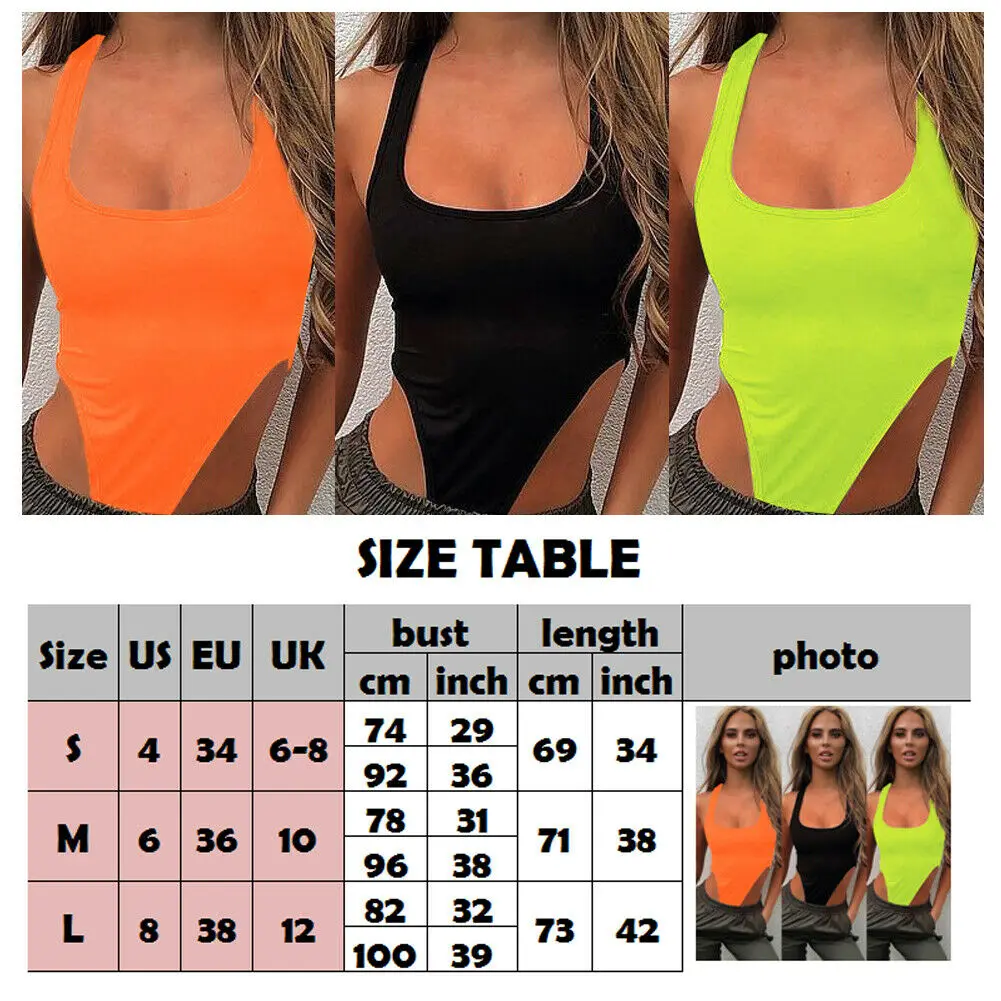 Sexy Jogger Women Plain Halter Deep O Neck High Cut Split Silt Racer Muscle Back Bodysuit Leotard Top Stretch Sleeveless Jumper | Женская