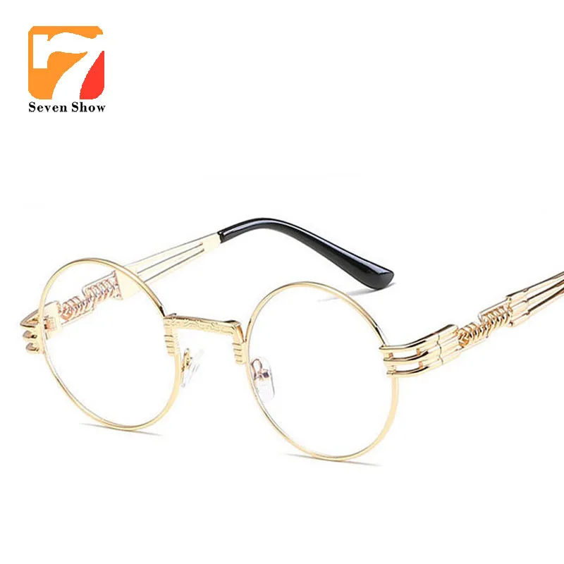 Ретро 3 цвета прозрачные линзы стеклянные женские очки Золотая оправа круглая
