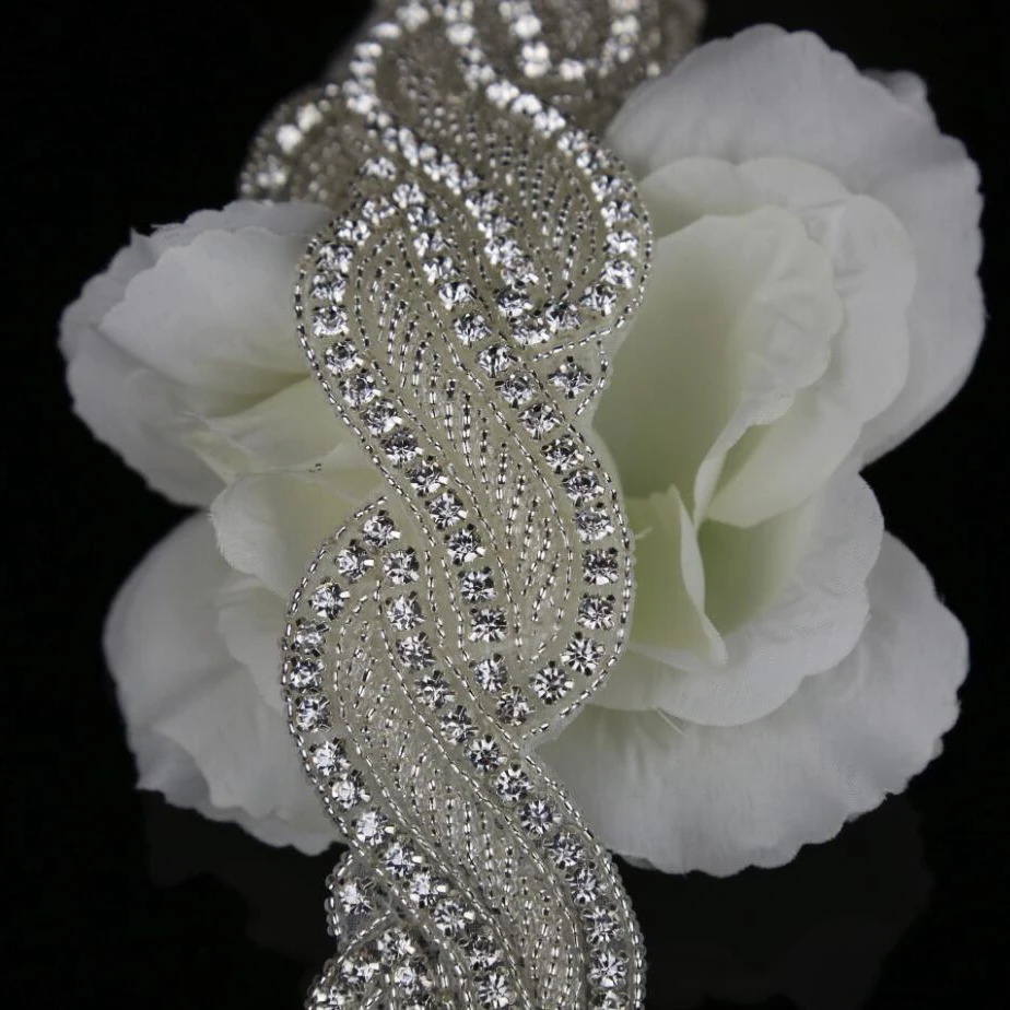 1 ярд Хрустальная отделка стразы аппликация Свадебная Аппликация DIY Sash (92 см * 5 см)