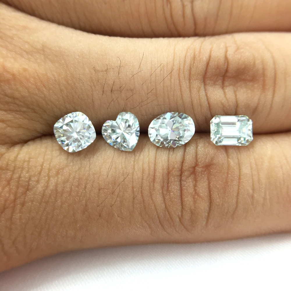 AEAW новейший 0.5ct тест на моиссанит немного Синий Белый Круглый Груша овальная