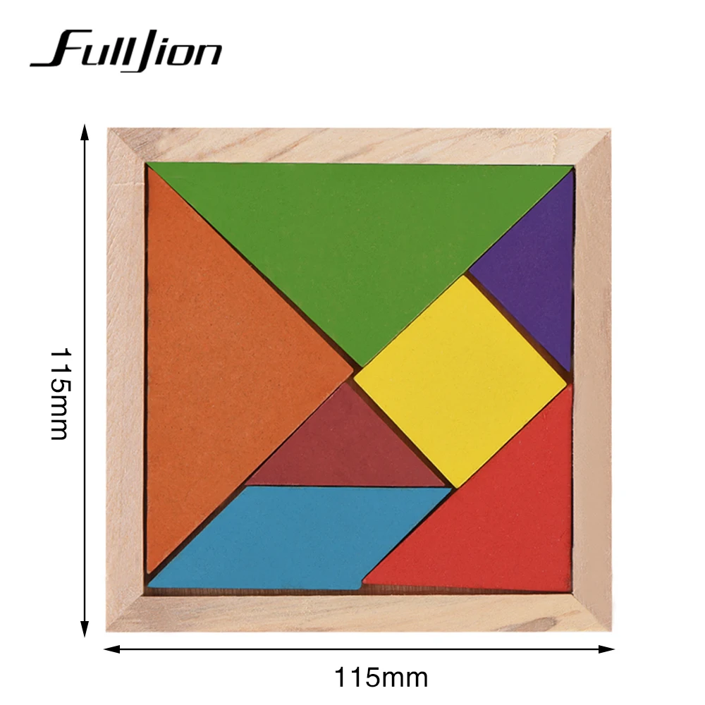 Fulljion Обучающие игрушки головоломки для детей деревянные 3d Tangram Teaser головоломка