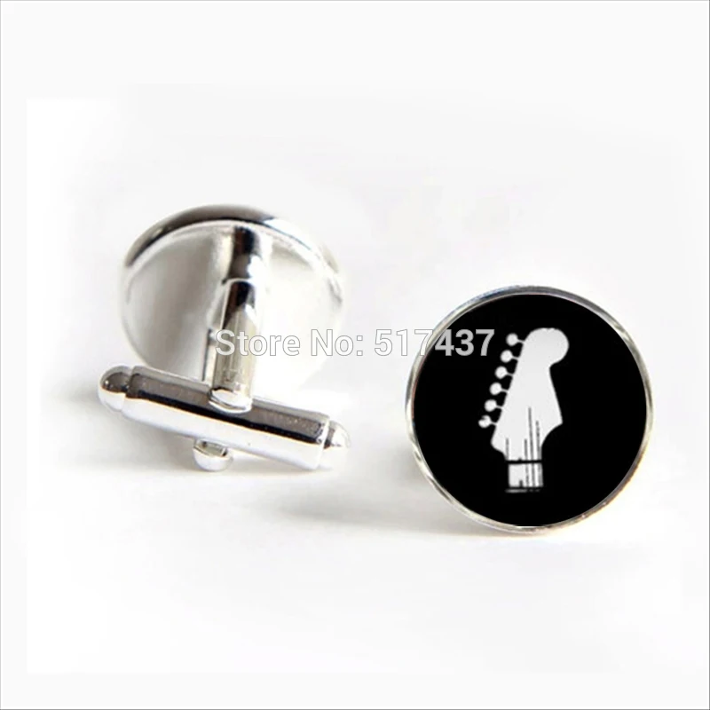 Оптовая продажа 2017 запонки гитара в музыкальном стиле Мужская футболка с