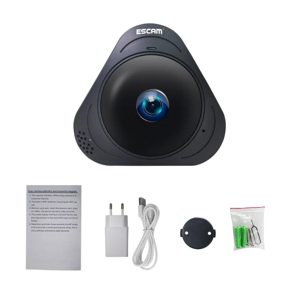 Панорамная IP-камера ESCAM Q8 960P 360 градусов с режимом точки доступа | Безопасность и