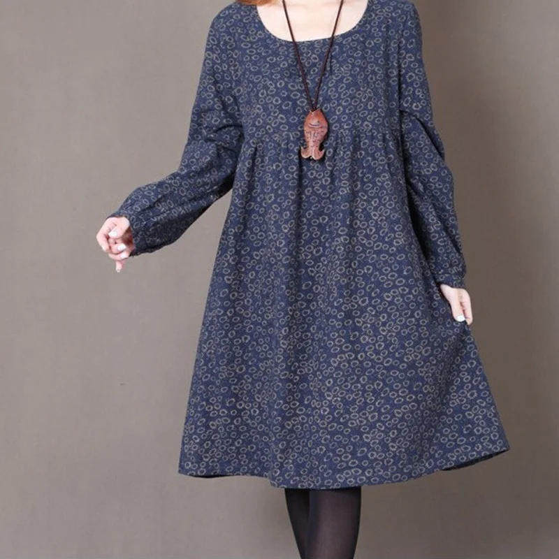 NYFS летнее платье в винтажном стиле Большие Размеры свободные носки с мелким