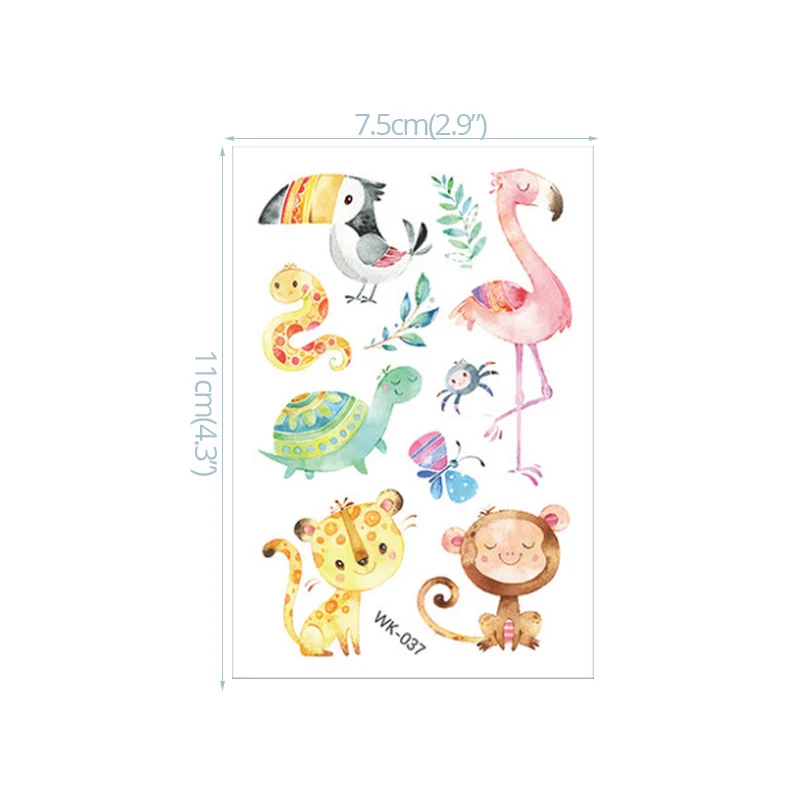 3 шт. временные тату-наклейки с изображением динозавра, джунглей, животных русалки, единорога, украшения на день рождения, Детские Водонепроницаемые тату - Цвет: 8