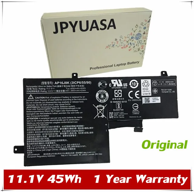 7XINbox 11,1 V 45Wh 4050mAh Оригинал AP16J8K 3ICP6/55/90 Аккумулятор для ноутбука ACER C731 серии AP16J8K 3ICP6/55/90