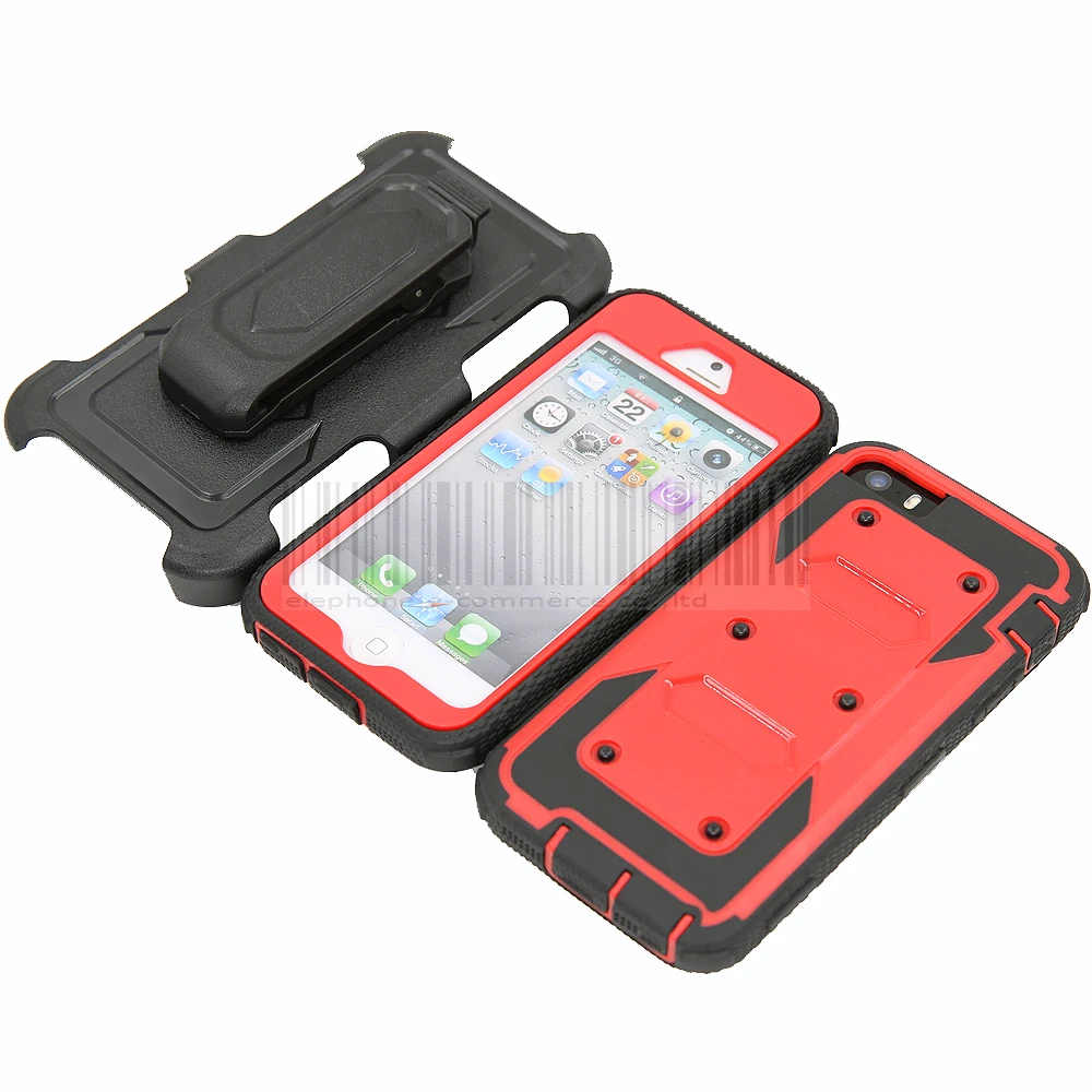 Прочный противоударный защитный чехол Hybird для Apple iphone 5/5S/SE/6/6 plus/6 s/6 s plus + Зажим