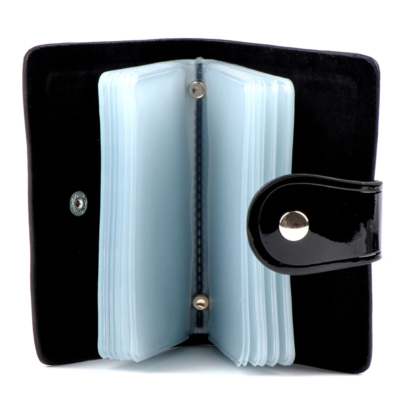 

BLEVOLO Patent Leather Plaid Card Holder Men Women Credit Business Cards Package Multi-Card Bit ID Card Holders Cover Case