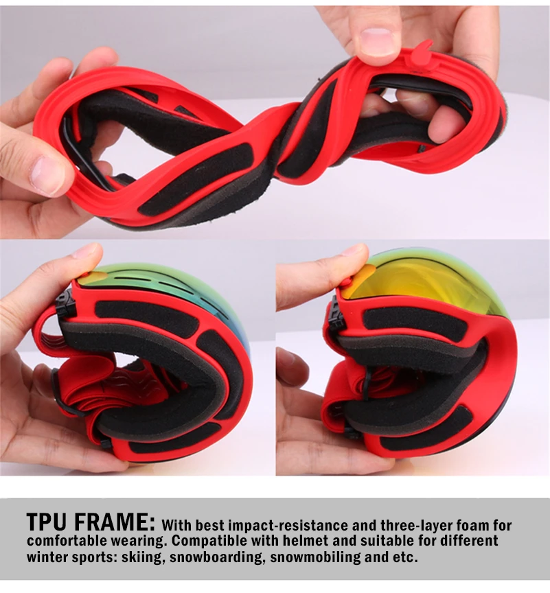 West biking лыжные двуслойные очки анти-противотуманная маска очки для катания на лыжах мужские и женские сноубордические очки ветрозащитные очки