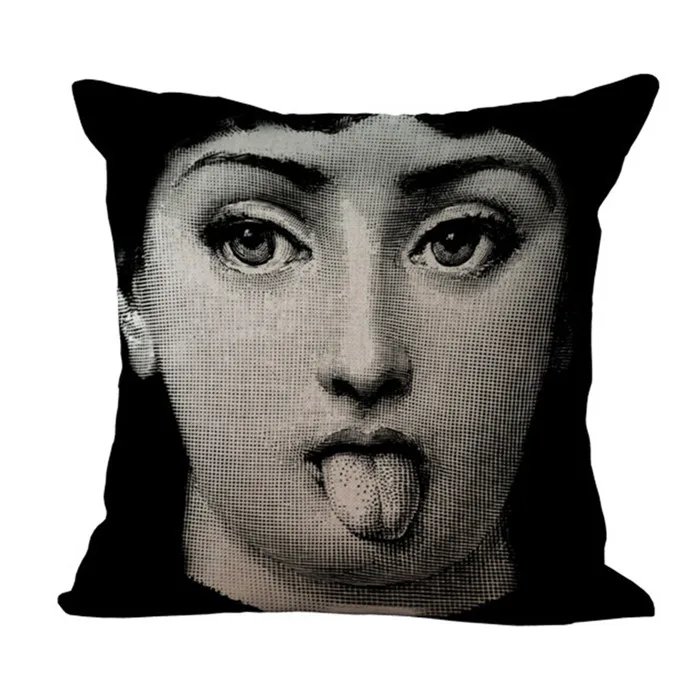 O Винтаж rosenthal Piero fornasetti Подушка Чехол Красота уход за кожей лица с принтом хлопковая льняная подушка покрытие автомобиля офис диван-Подушка Чехол домашнего декора - Цвет: O
