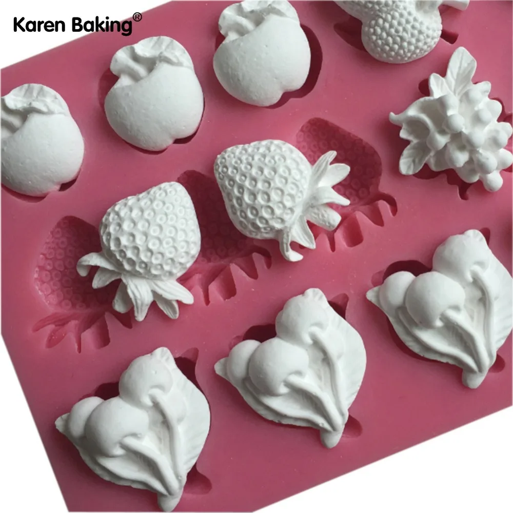 Яблоко клубника виноград ананас вишня и другие фруктовые формы 3D силиконовые