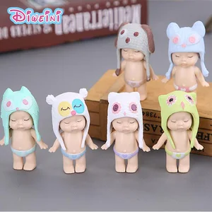 1 шт., Спящая кукла, фигурка, шапка, ангел, Детская миниатюрная фигурка, мини-модели для девочек, Мультяшные Аниме фигурки, игрушки, ролевой дом, моющиеся