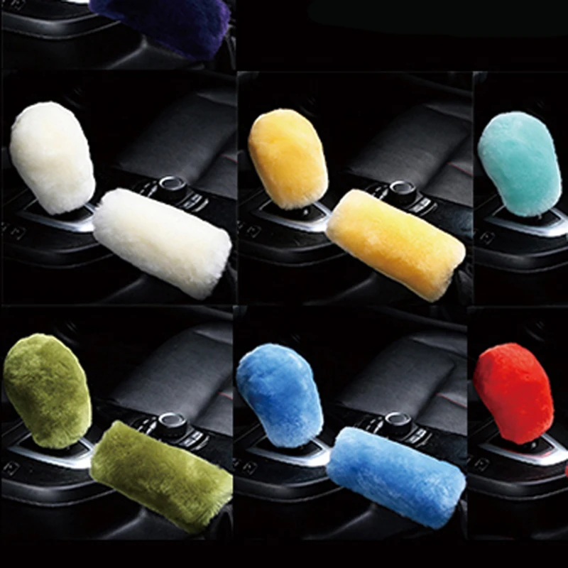 Автомобильные перчатки с ручным тормозом 2 шт. мягкий плюшевый чехол зимний