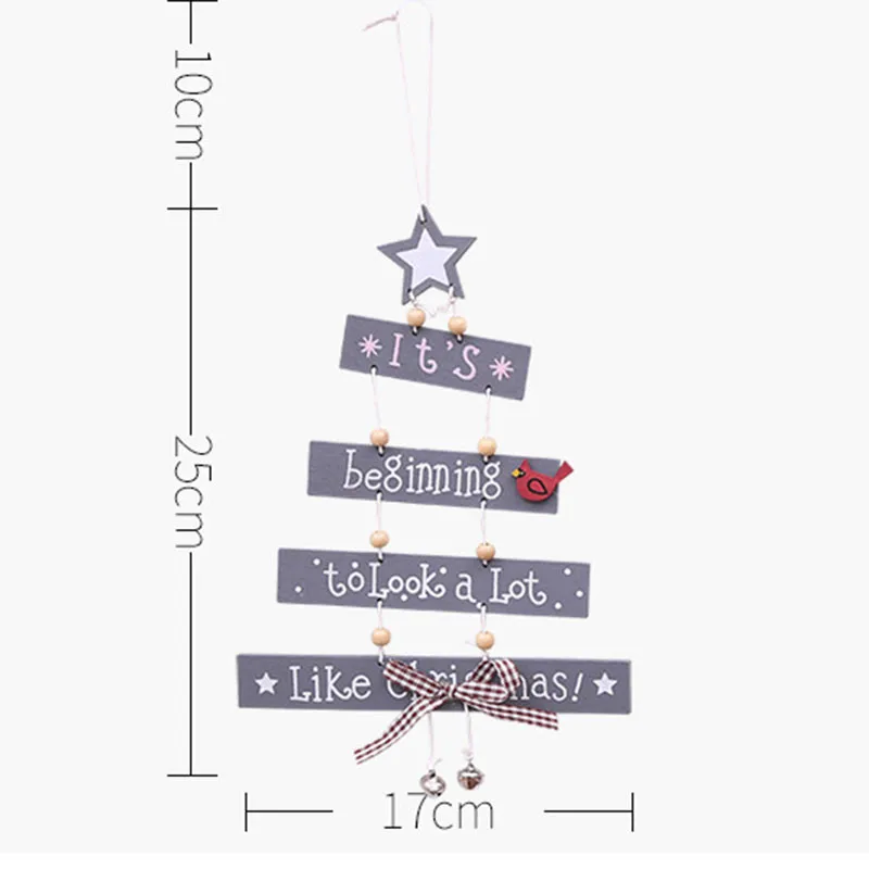 Веселые рождественские украшения для дерева Xmas письмо деревянный подвесной