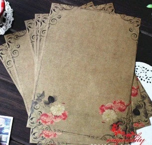 Винтажная бумага с пионами в европейском стиле 14 5x21 см для письма рисования 15
