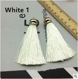 White 1 5 шт./лот 80 мм шелк льда кисточка бахрома швейная мини хлопок полиэстер кисточка DIY ювелирные аксессуары украшения занавес - Цвет: White 1