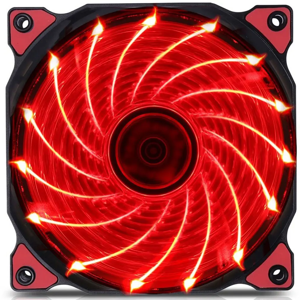 Новый 120 мм LED ультра тихий компьютер PC чехол вентилятор 15 светодиодов 12 В с