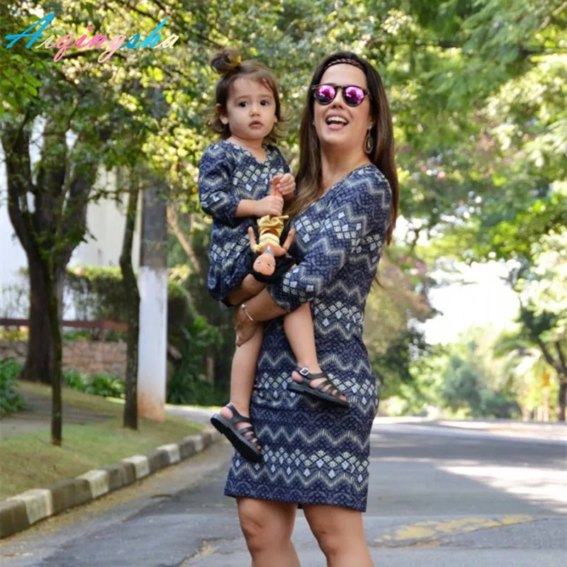 Платье для мамы и дочки одинаковая семейная одежда в полоску|family matching|mom and daughter
