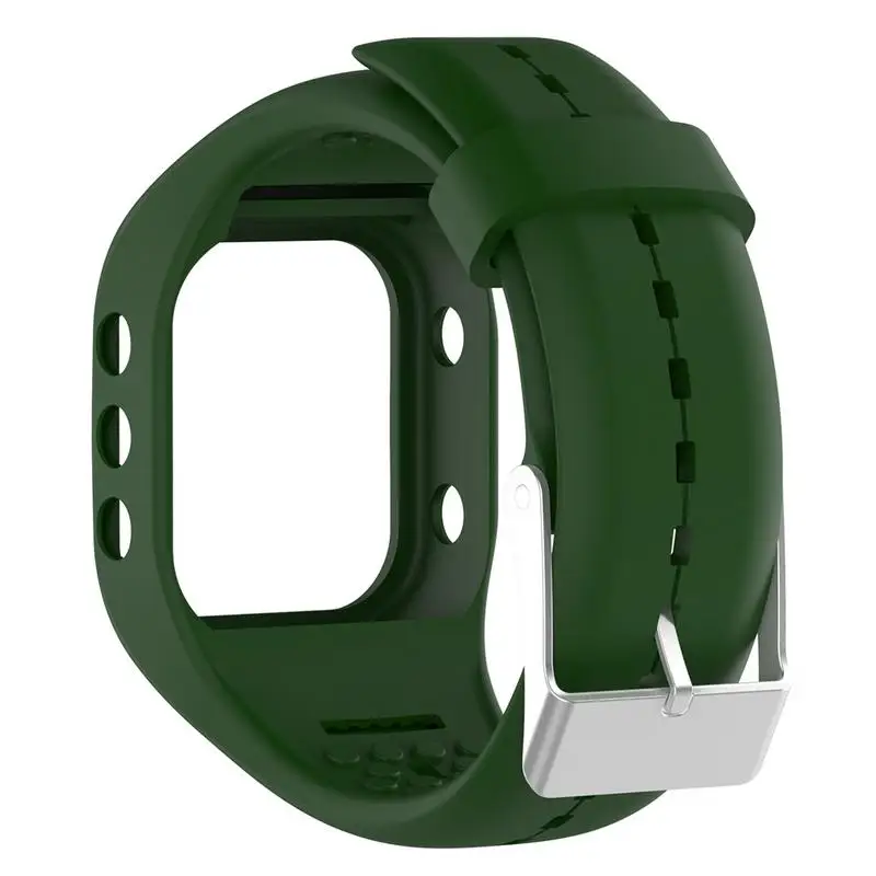 Arm green Красочные умные часы ремни Мягкий Силиконовый ремешок для часов Замена с металлической пряжкой для Polar A300 Смарт часы - Цвет: Arm green