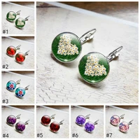daisy rose sakura earrings simple style floral earrings glass cabochons jewelry diy earring women lover gifts stud earrings
