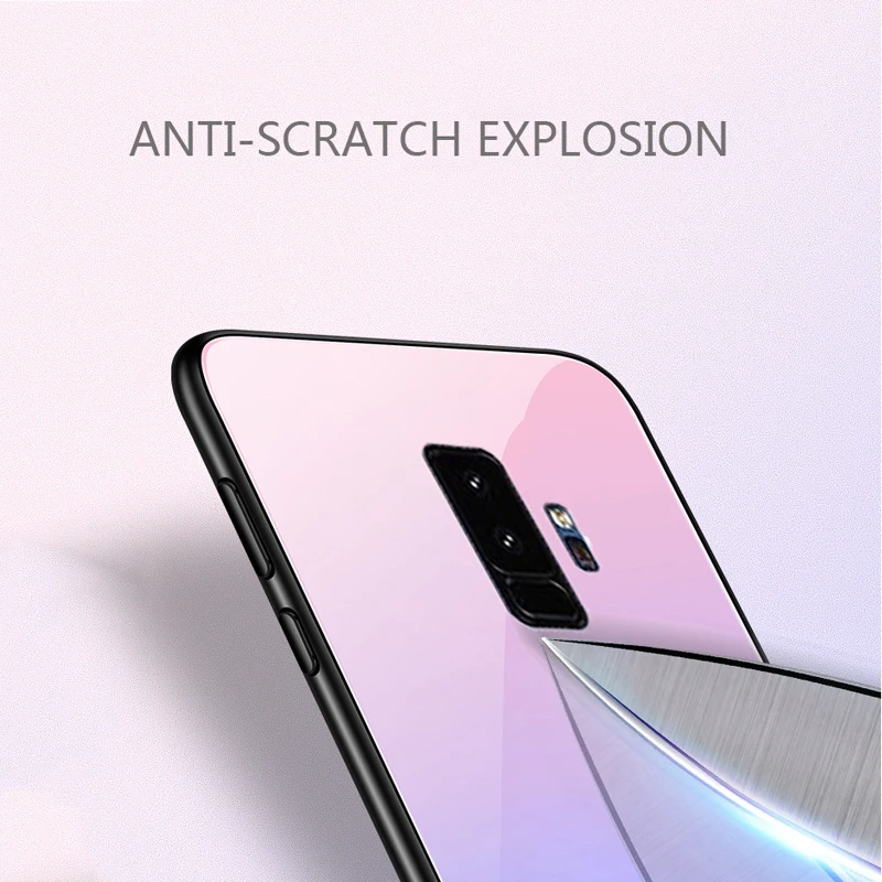 Закалённое Защитное стекло для samsung Galaxy S8 плюс примечание 9 мягкий цвет градиента