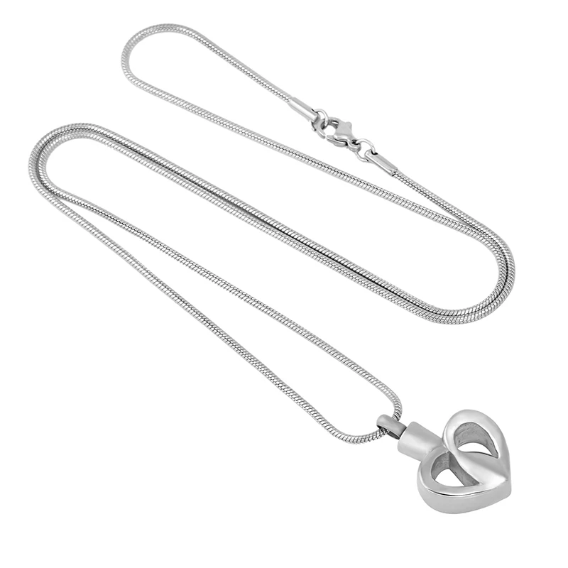 

ILJ9710 Gold and Pink Plating Polishing Heart Urn Necklace Never Fade Stainless Steel Cremation Pendant Jewelry Keepsake