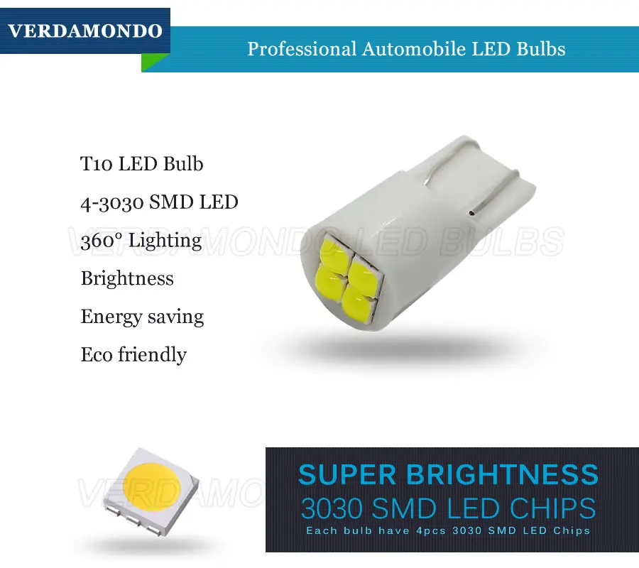 W5W T10 194 168 3030 4 SMD сферические Автомобильные светодиодные лампы сбоку клиновидный