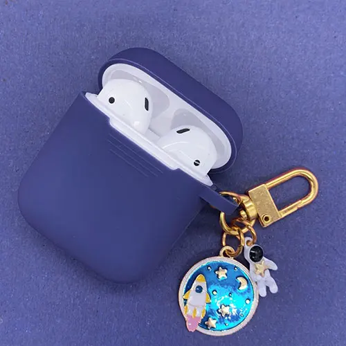 NEW 1 Силиконовый чехол с космическим космонавтом для Apple Airpods 1, 2, аксессуары, защитный чехол, сумка, чехол для наушников, брелок для ключей - Цвет: NEW 1
