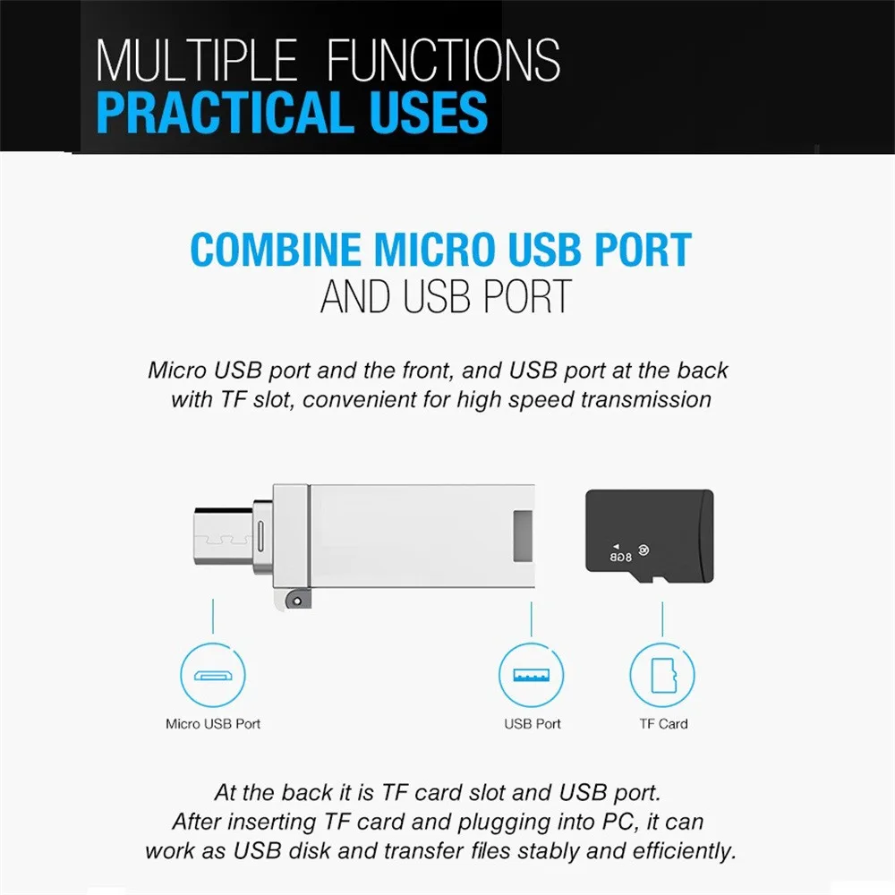 Кард ридер для телефона Android 3в1 USB 3 1 Micro TF SD OTG кард Новый l104 #2|Картридеры| |