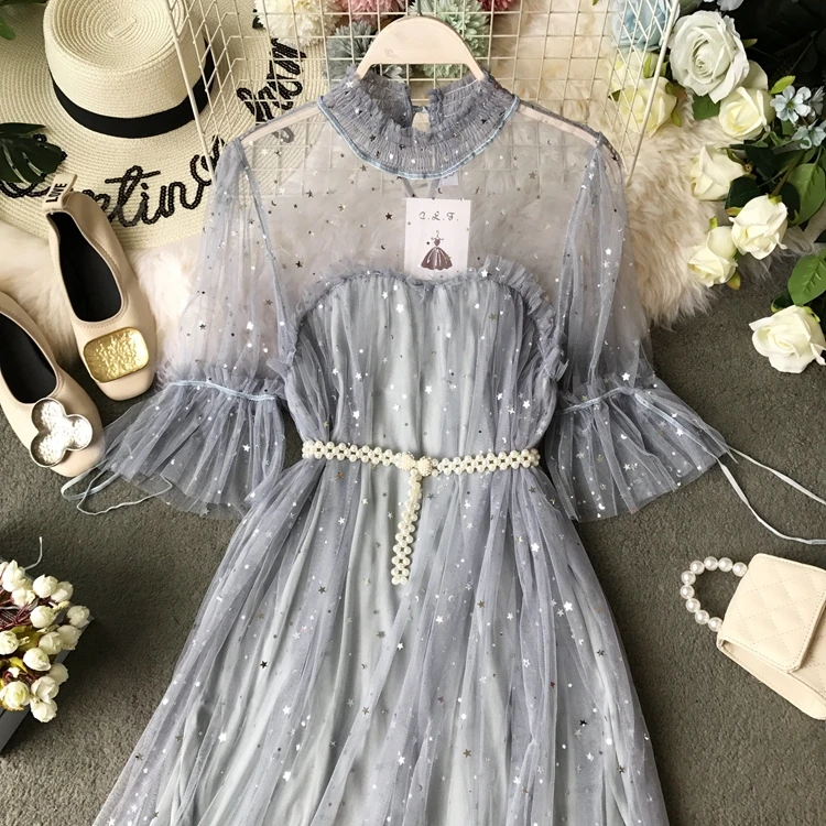 ALPHALMODA, летнее женское новое платье феи, расшитое бисером, с поясом, перспектива, сверкающее, милое, Дамское, кружевное платье Vestidos