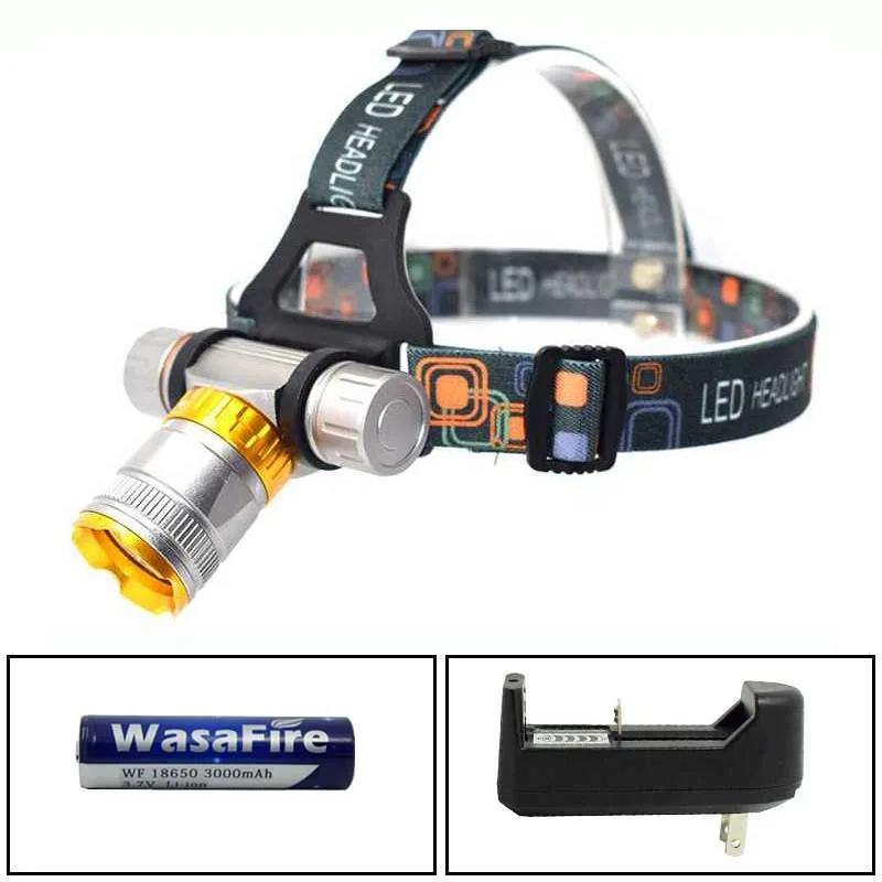 XM-L T6 светодиодный налобный фонарь Scubadiving для плавания, Головной фонарь, подводный водонепроницаемый фонарь, светодиодный фонарь с аккумулятором 18650+ зарядное устройство