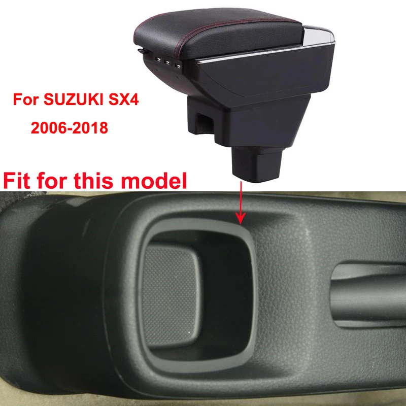 Подлокотник коробка для SUZUKI SX4 2006- usb зарядка светодиодный светильник автомобильный подлокотник вращающийся центральная консоль коробка для хранения автомобиля-Стайлинг