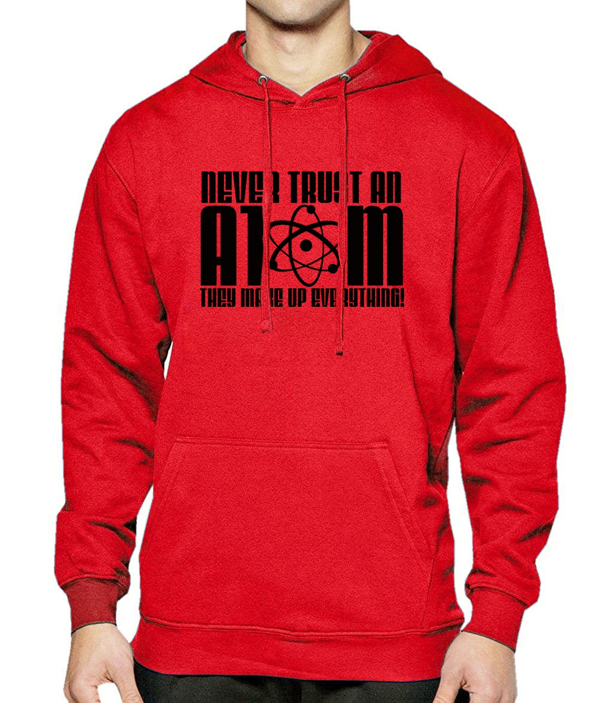 

Winter Fleece Hoody Sweatshirts Men 2021 Spring High Quality Hoodie Print NEVER TRUST AN ATOM Streetwear Men's Sportswear Kpop