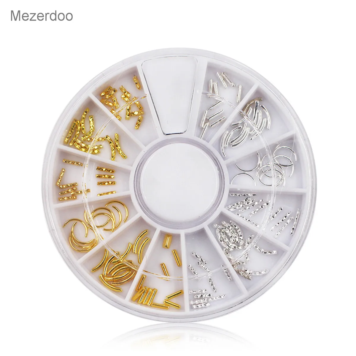 3D золотые серебряные заклепки Геометрический стиль металлический дизайн ногтей