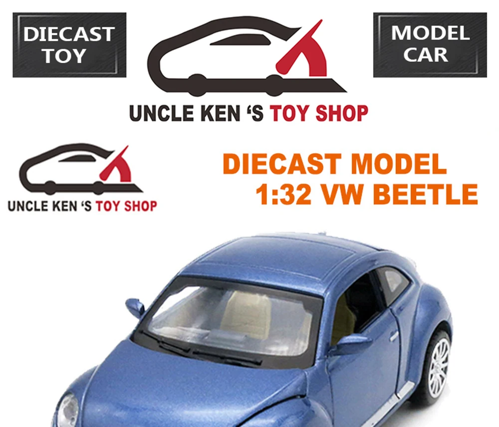 Масштабная литая Модель Коллекционная машина Beetle, подарок для мальчиков, металлические игрушки с открывающимися дверцами/функция оттягивания/музыка/светильник
